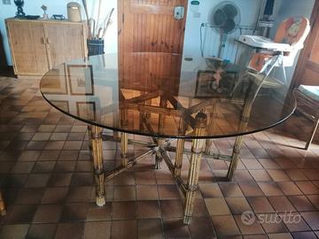 Tavolo in bambù con 6 sedie