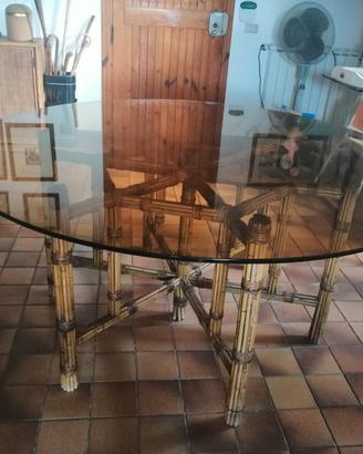Tavolo in bambù con 6 sedie