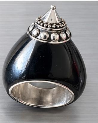 Anello mis 16 Pezzo unico argento 925 Ed ebano