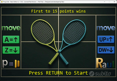 🎾 PING DUEL – Videogioco sviluppato da me.