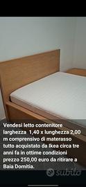 Letto contenitore IKEA 140×200 cm con materasso