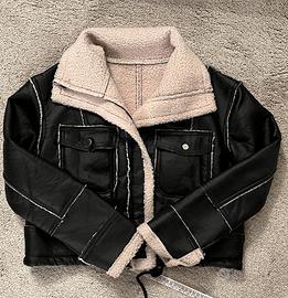 Giubbotto bomber in montone sintetico da donna