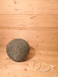 Lampada da tavolo in vetro e ferro , vintage