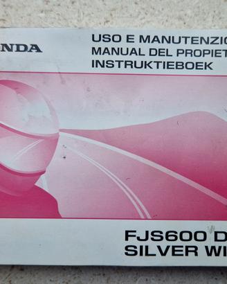 libretto uso e manutenzione honda silver wing 600