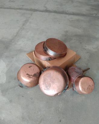Batteria di pentole in rame