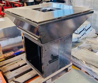 Griglia Barbecue grande in acciaio corten e inox