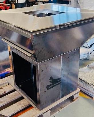 Griglia Barbecue grande in acciaio corten e inox