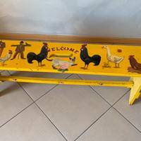 Panca in legno decoupage