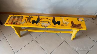 Panca in legno decoupage