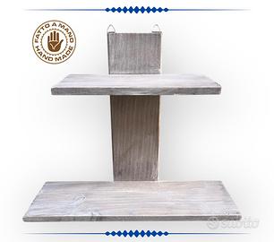 MENSOLA DA PARETE A DUE RIPIANI IN LEGNO