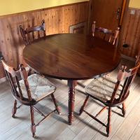 Tavolo tondo in legno massello + 6 sedie