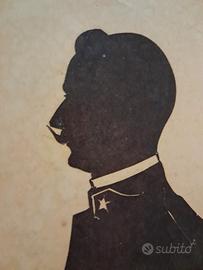 ritratto silhouette in carta ritagliata