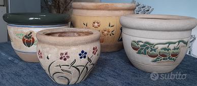 SET di quattro cachepot in ceramica