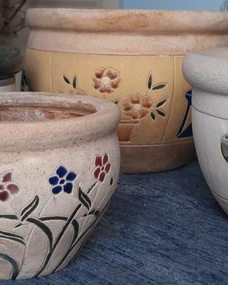 SET di quattro cachepot in ceramica