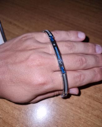Bracciale Uomo in Acciaio con Zirconi blu