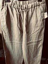Pantalone largo di lino