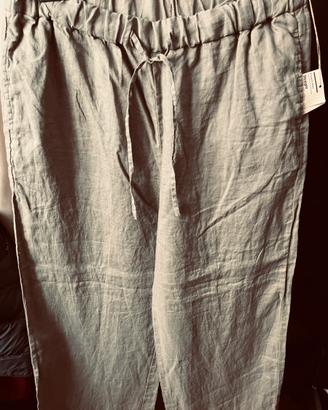 Pantalone largo di lino