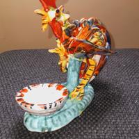 Soprammobile a forma di gallo coloratissimo 