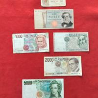 Lotto di banconote di  6 pz. Lire Italiane 