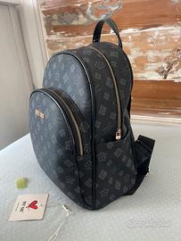 Borsa zaino multi tasche nera grigia e oro
