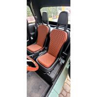 Set di 2 cuscini in eco-pelle marrone per la Fiat 