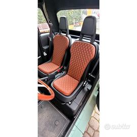 Set di 2 cuscini in eco-pelle marrone per la Fiat 