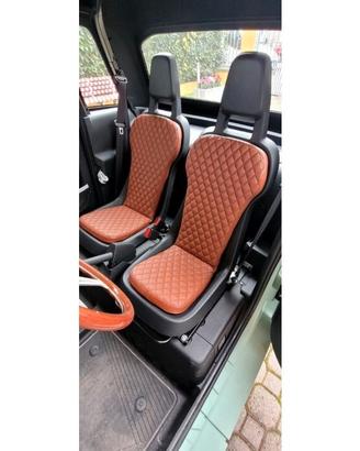 Set di 2 cuscini in eco-pelle marrone per la Fiat 