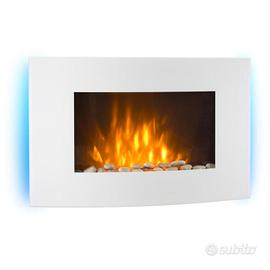 Caminetto elettrico a parete bianco luce led