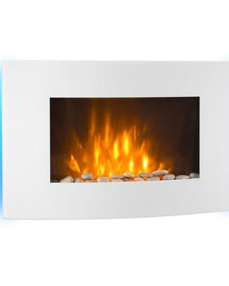Caminetto elettrico a parete bianco luce led