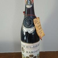 Bottiglia di vino Barolo del 1959, da collezione.