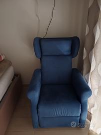 Poltrona relax reclinabile blu