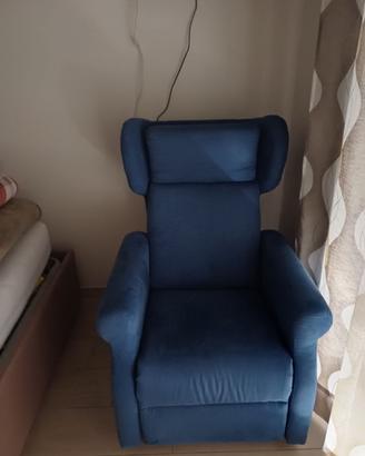 Poltrona relax reclinabile blu