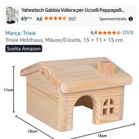 Casetta criceto,topo Trixie