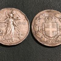 2 monete da 2 Lire Ag.835