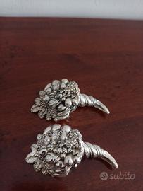 Cornucopie rivestite in argento 925 