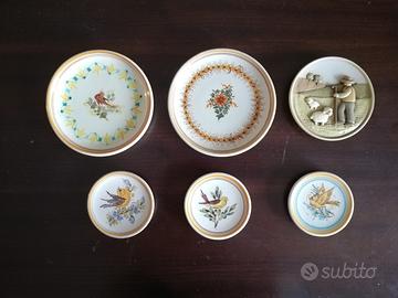 Sei piatti in pregiata ceramica. 