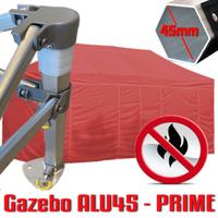 Gazebo 6x3 rosso alluminio PVC ignifugo pieghevole