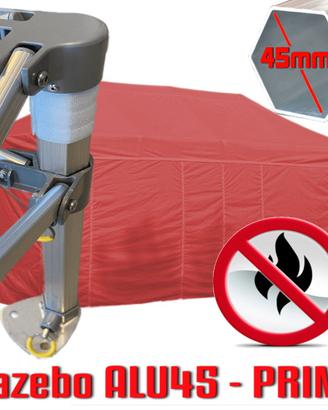 Gazebo 6x3 rosso alluminio PVC ignifugo pieghevole
