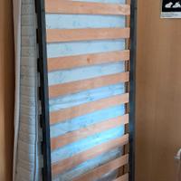 Letto singolo 83x189 metallo Doghe legno materasso