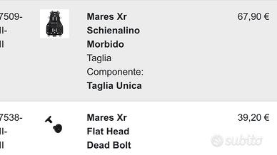 schienalino mares xr + flat head