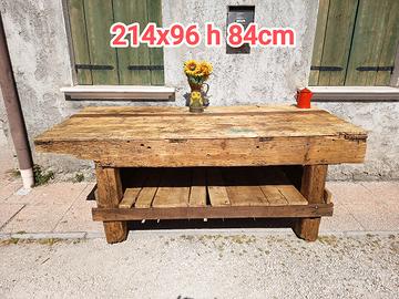 banco da falegname con cristallo 