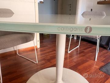 Tavolo rotondo calligaris vetro bianco
