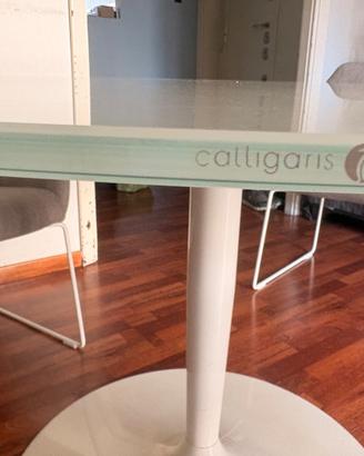 Tavolo rotondo calligaris vetro bianco