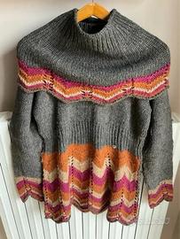 Maglione + Scaldacollo lana grigio donna FABIOLA