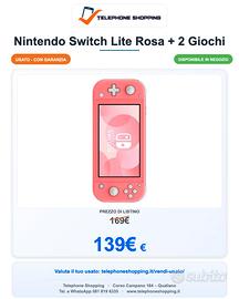 Nintendo Switch Lite Rosa + 2 Giochi