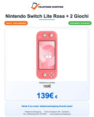Nintendo Switch Lite Rosa + 2 Giochi