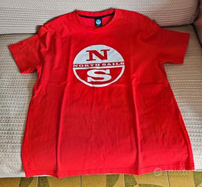 T-shirt North Sails uomo L rossa logo grande regul