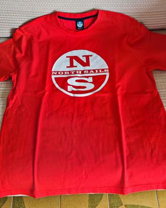 T-shirt North Sails uomo L rossa logo grande regul