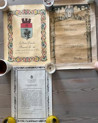 Attestati prima guerra mondiale  firma mussolini