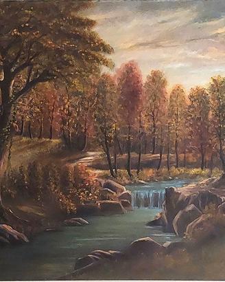 Dipinto a olio "Fiume Idice" - Adriano Cavara 1987